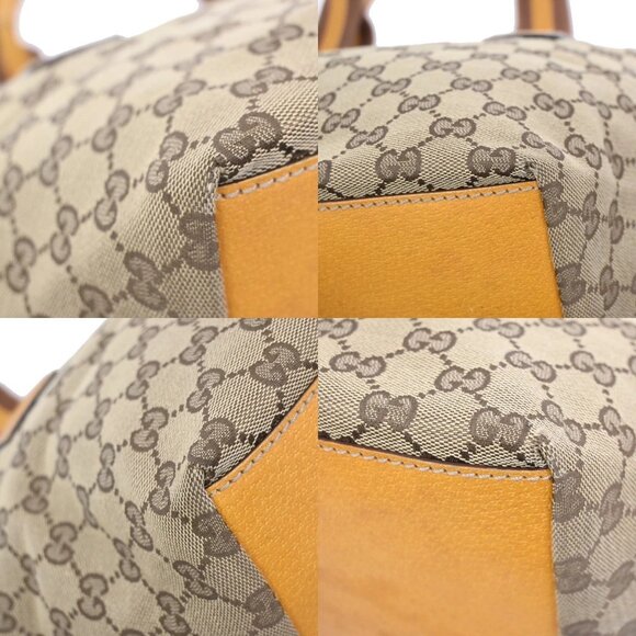 GUCCI Logo Sherry GG Pattern Hand Bag Canvas Leather Brown Italy 31FC137 - Picture 7 of 16